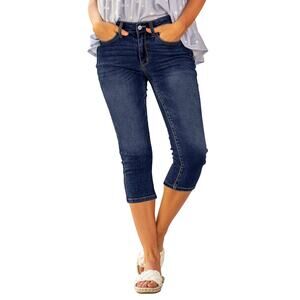 Aeropostale Bayla Skinny Capri Women's Blue Dark Wash 4